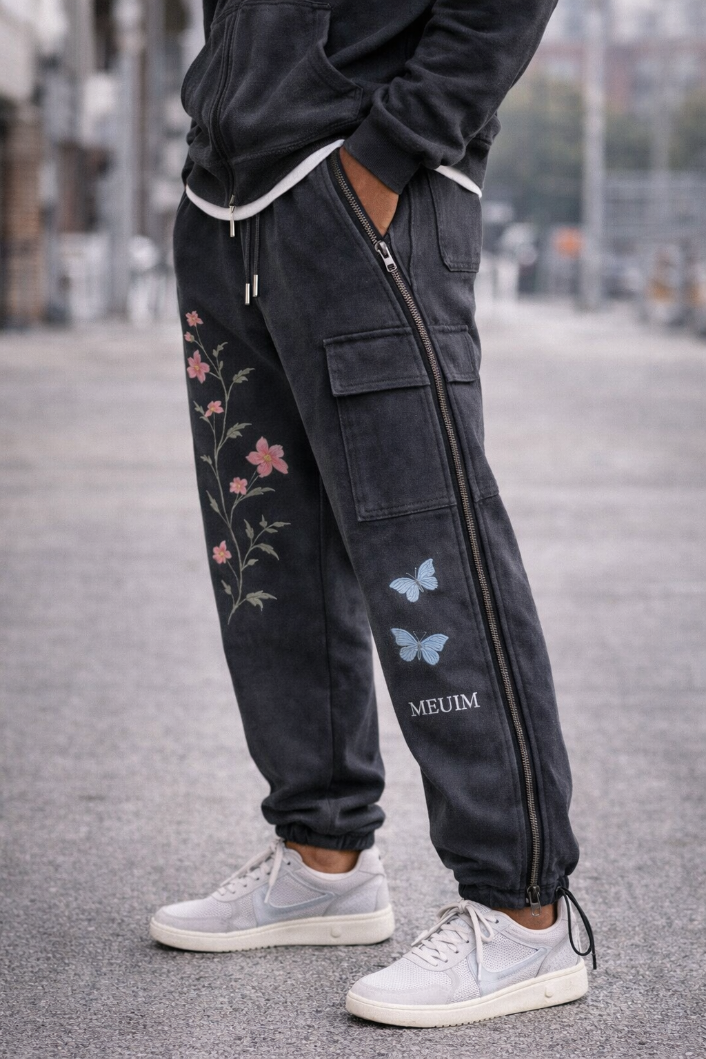 Floral Chrome-Zip Sweats